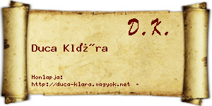 Duca Klára névjegykártya