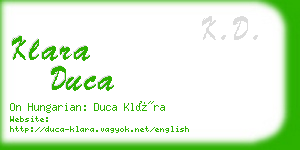 klara duca business card